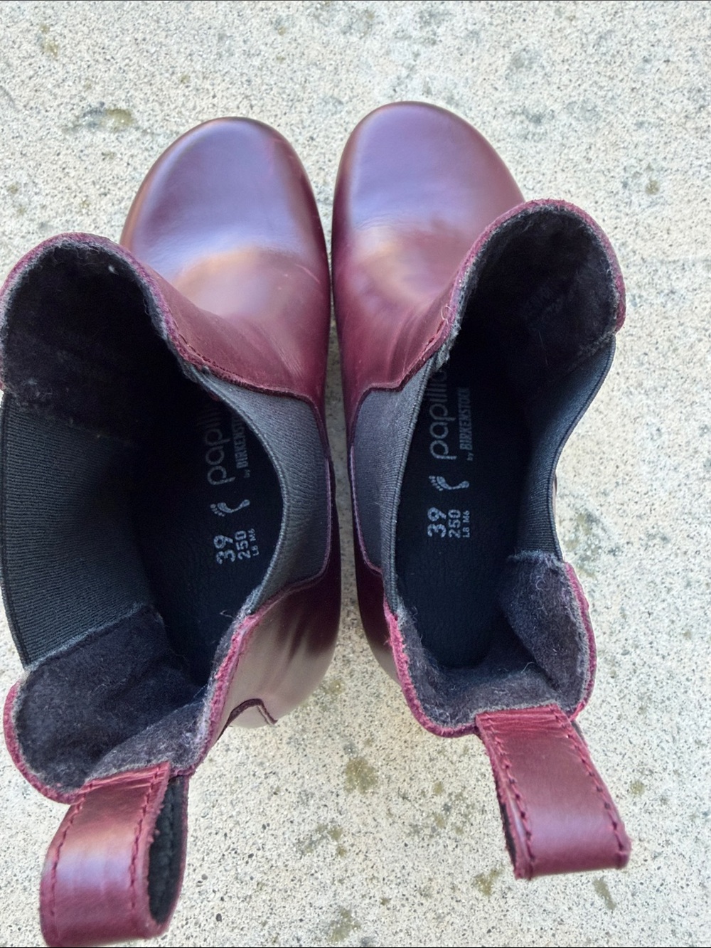 Birkenstock Papillio Ebba Slip On Burgundy Chelsea Wedge Boot Size 39-8.5 - Picture 8 of 10